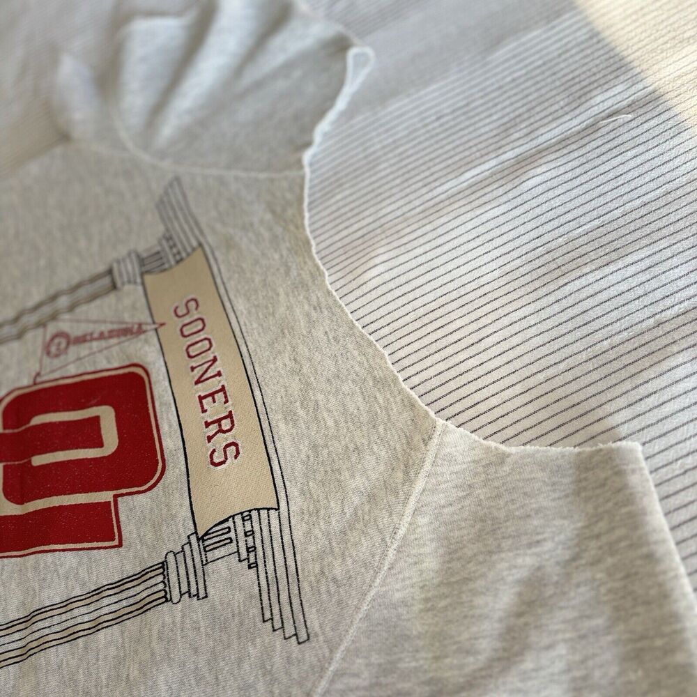 Vintage 80s Discus Athletic Sweatshirt OU Oklahoma Sooners Football Medium USA - Picture 16 of 16